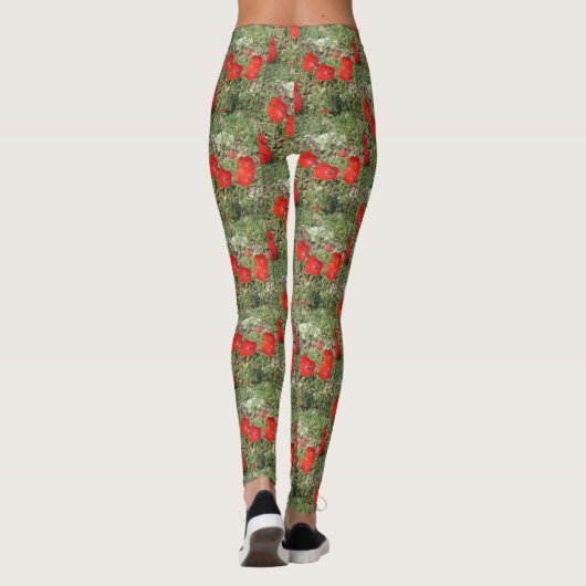 Corfu Red Poppies Leggings (Achterkant)