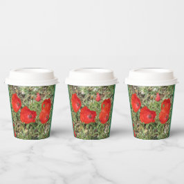 Corfu Red Poppies Papieren Bekers