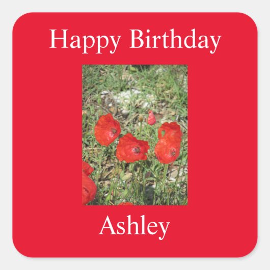 Corfu Red Poppies Sticker (Voorkant)