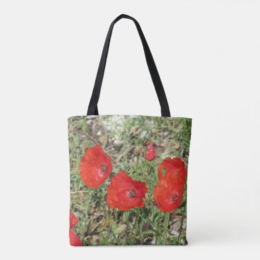 Corfu Red Poppies Tote Bag (Achterkant)