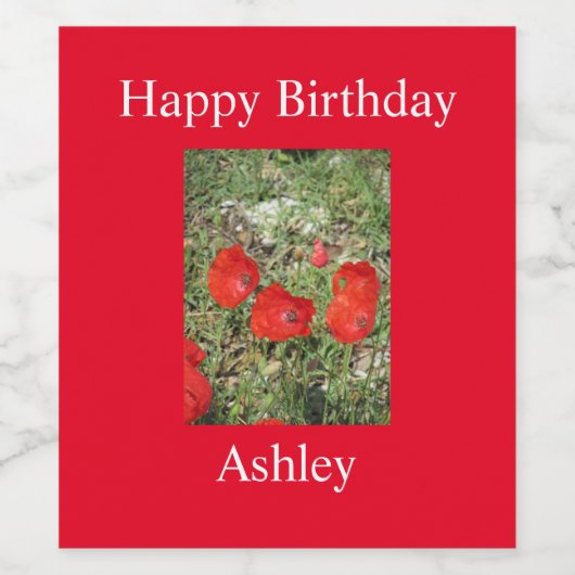 Corfu Red Poppies Wijn Etiket (Enkel label)