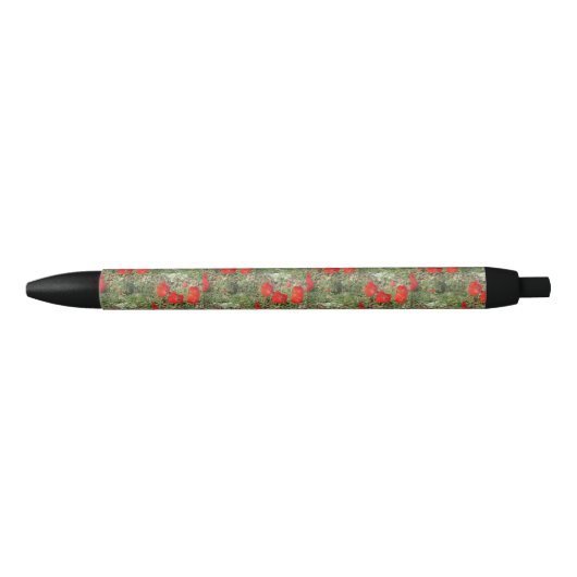Corfu Red Poppies Zwarte Inkt Pen (Voorkant)