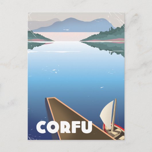 Corfu Reisposter Uitnodiging Briefkaart (Voorkant)