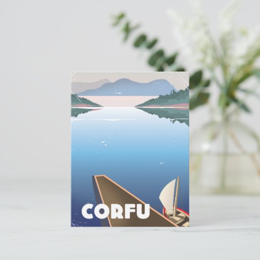 Corfu Reisposter Uitnodiging Briefkaart (Staand voorkant)