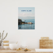 Corfu Stad Haven Uitzicht, Reizen Poster (Keuken)