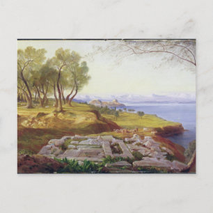 Corfu uit Ascension, c.1856-64 (olie op canvas) Briefkaart
