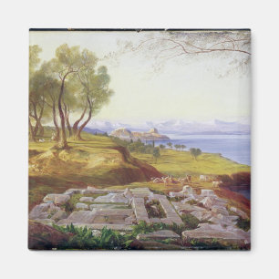 Corfu uit Ascension, c.1856-64 (olie op canvas) Magneet