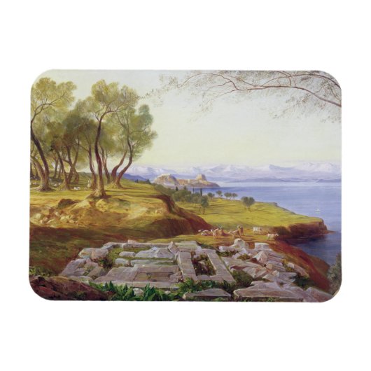 Corfu uit Ascension, c.1856-64 (olie op canvas) Magneet (Horizontaal)