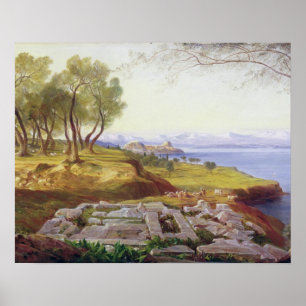 Corfu uit Ascension, c.1856-64 (olie op canvas) Poster