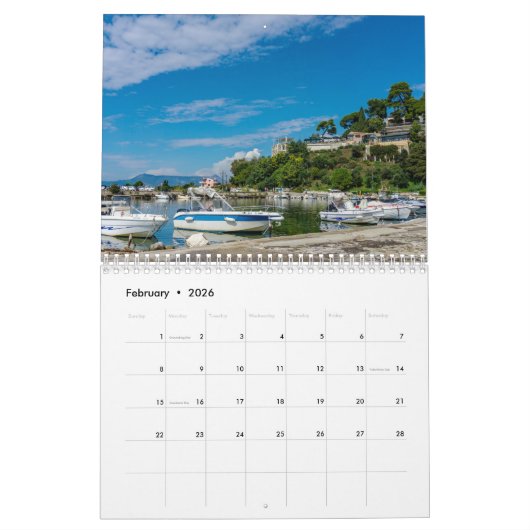 Corfu - uitzichten van het eiland kalender (Feb 2026)