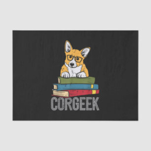 Corgeek Book Lover Welsh Corgi Funny Nerd Dog Tissuepapier