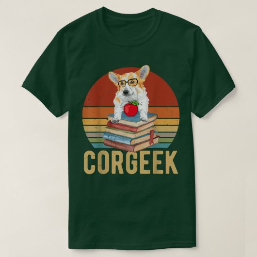 Corgeek Corgi Dog Book Reader First Day of T-shirt (Design voorkant)