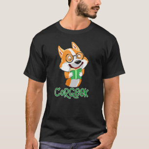 Corgeek Corgi Geek Pun Schattige Nerd Hond Leest B T-shirt