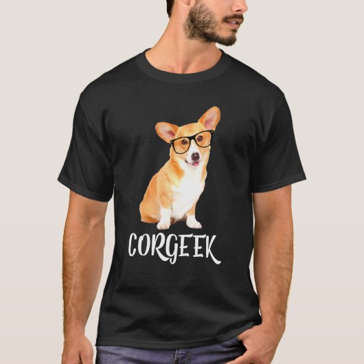Corgeek Corgi Hond Geek T-shirt (Voorkant)