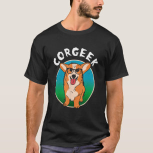 Corgeek Leuke Corgi Geek Hond Pun Boekenworm Boek  T-shirt