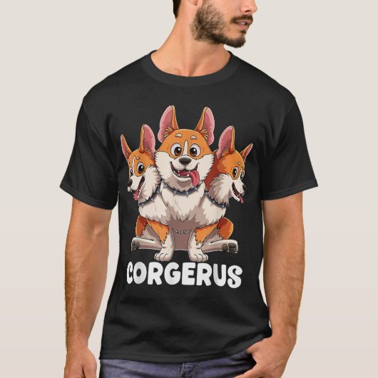 Corgerus Three Headed Corgi Dog Funny Greek Mythol T-shirt (Voorkant)