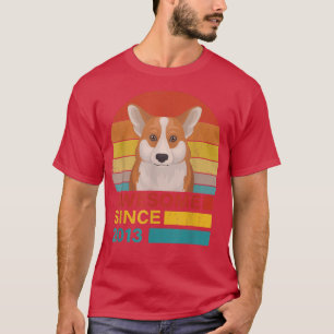 Corgi 2013 Birthday Funny Corgi Retro Suns T-shirt