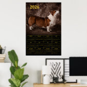Corgi 2026 Muurkalender Poster (Thuiskantoor)