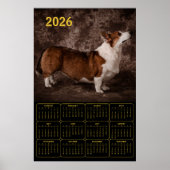 Corgi 2026 Wall Calendar Poster (Voorkant)