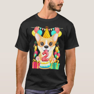 Corgi 2e verjaardag 2 jaar oud verjaardagscadeau t-shirt