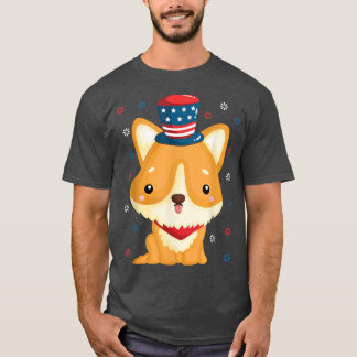 Corgi 4 juli American Puppy USA Dog Corgi Lov T-shirt