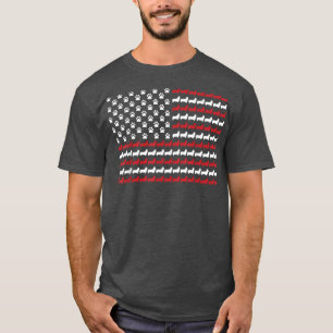 Corgi 4 juli Dog Paw Print American Flag T-shirt