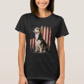 Corgi 4th of July Dog  American Flag T-shirt (Voorkant)