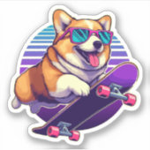 Corgi 80's skater sticker (Voorkant)