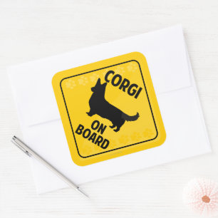 Corgi aan boord (Cardigan Welsh) Vierkante Sticker