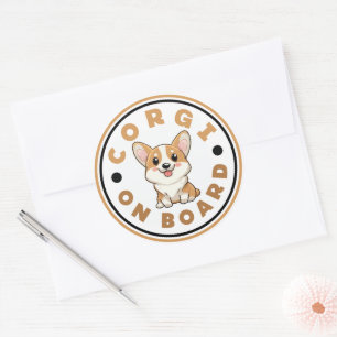 CORGI aan boord Ronde Sticker