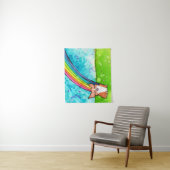 Corgi aan het einde van de regenboog wandkleed (In situ)