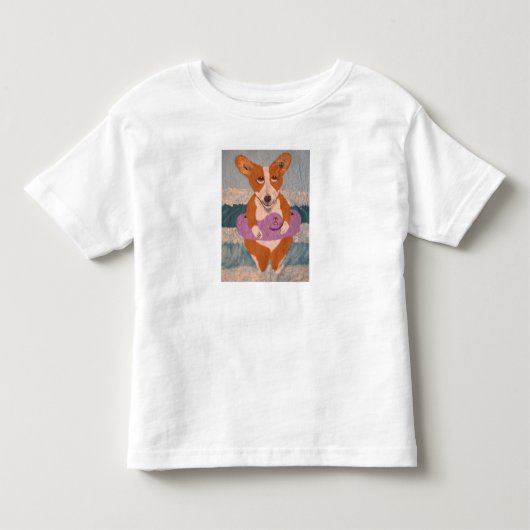 Corgi aan het Strand T-Shirt (Voorkant)
