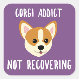 Corgi Addict niet terugvorderen Vierkante Sticker