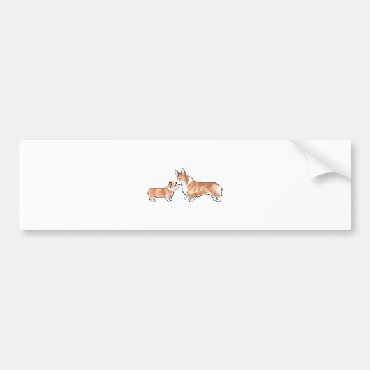 CORGI ADULT EN PUP BUMPERSTICKER (Voorkant)