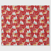 Corgi Adventure in bergen patroon - rood Cadeaupapier (Vlak)