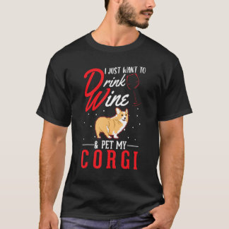 Corgi And Wine T-shirt