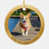 Corgi Angel Gepersonaliseerd Gedenkteken Keramisch Ornament (Achterkant)