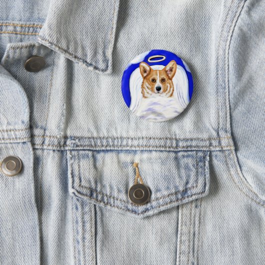 Corgi Angel Ronde Button 5,7 Cm (In situ)