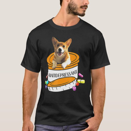 Corgi Antidepressant T-shirt (Voorkant)