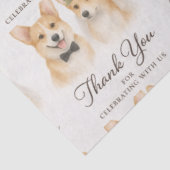 Corgi Aquarel Bruiloft Bedankt Tissuepapier (Detail)