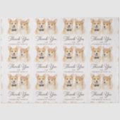 Corgi Aquarel Bruiloft Bedankt Tissuepapier (Voorkant)