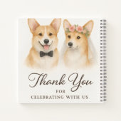 Corgi Aquarel Trouw Dank je Notitieboek (Achterkant)