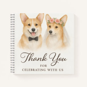 Corgi Aquarel Trouw Dank je Notitieboek