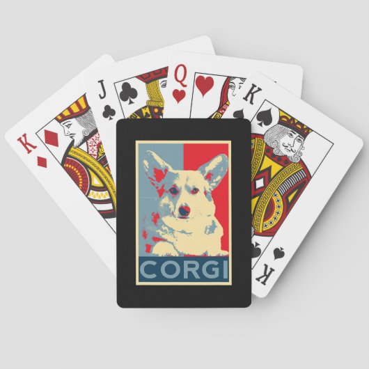 Corgi Art Dog Art voor blikken van Corgis Pokerkaarten (Achterkant)
