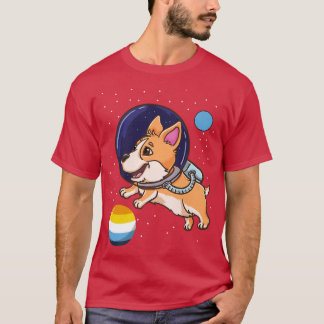 Corgi Astronaut Aroace Pride T-shirt