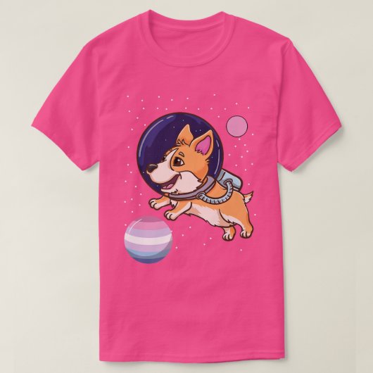 Corgi Astronaut Bigender Pride T-shirt (Design voorkant)