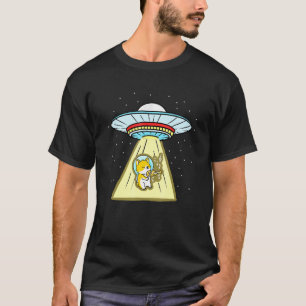 Corgi Astronaut Speelt Gitaar Viool Ufo Ontvoering T-shirt