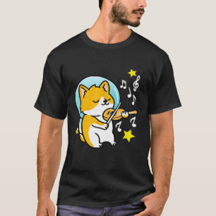 Corgi Astronaut Vioolspelend T-shirt