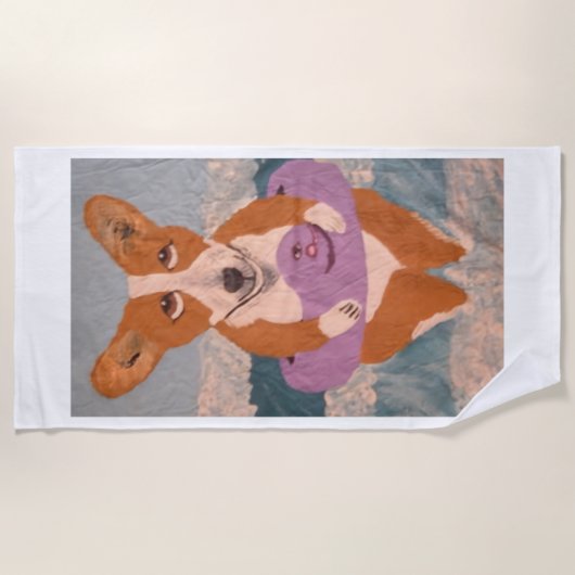 Corgi at the Beach Strandlaken (Voorkant)