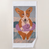 Corgi at the Beach Strandlaken (Voorkant)